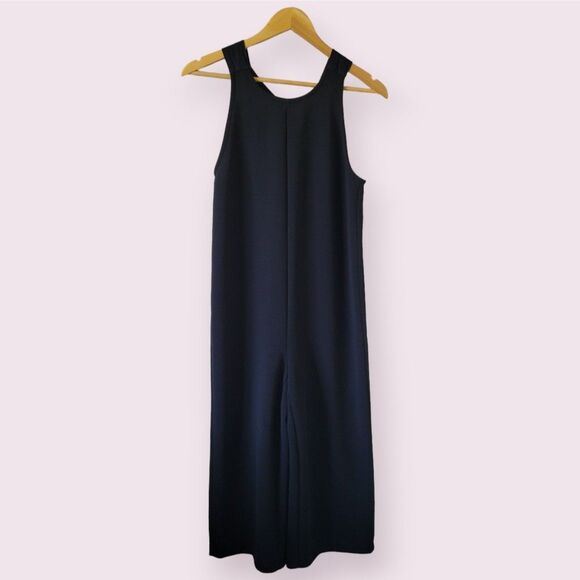 MADEWELL Black Jumpsuit Size XXS Wide Leg Tie Back Cropped Texture & Thread - Picture 3 of 8